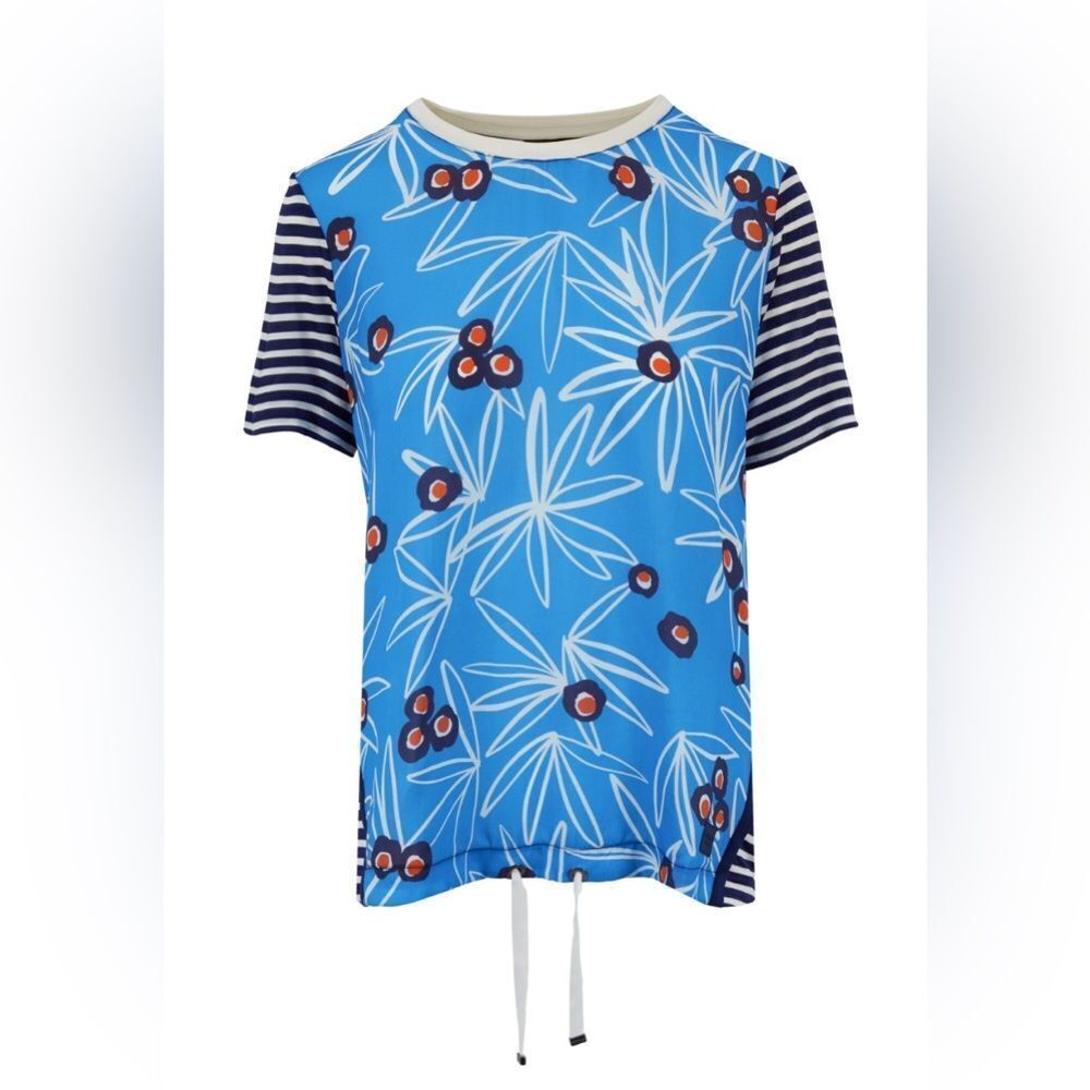 Bogner Blue Floral and Striped Shirt